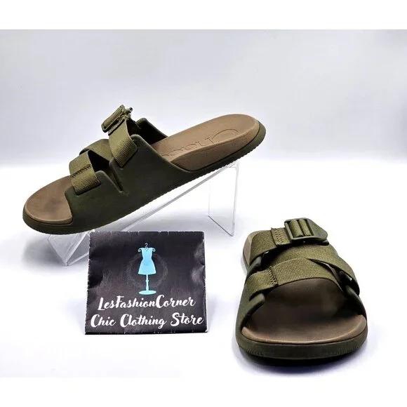 Chaco | Shoes | Chaco Mens Olive Green Chillos Slide Strappy  display picture 1